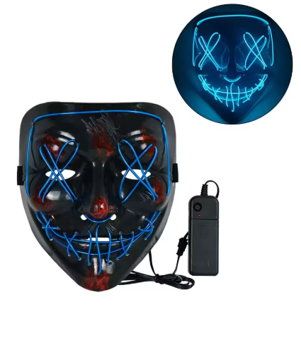 LED Light Up Purge Mask - Scary Neon Halloween Costume, Cosplay & Festival Mask