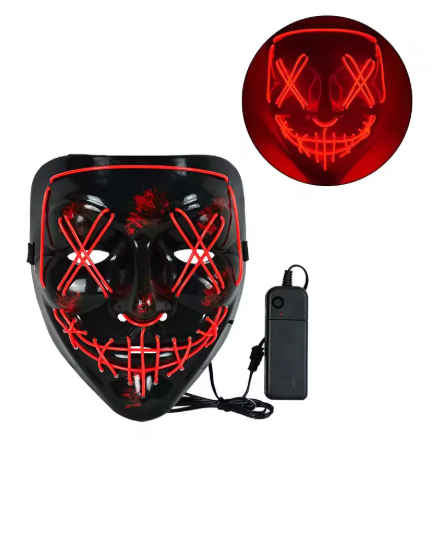 LED Light Up Purge Mask - Scary Neon Halloween Costume, Cosplay & Festival Mask