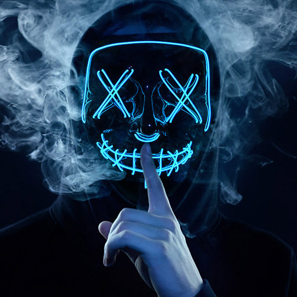 LED Light Up Purge Mask - Scary Neon Halloween Costume, Cosplay & Festival Mask