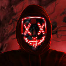 LED Light Up Purge Mask - Scary Neon Halloween Costume, Cosplay & Festival Mask